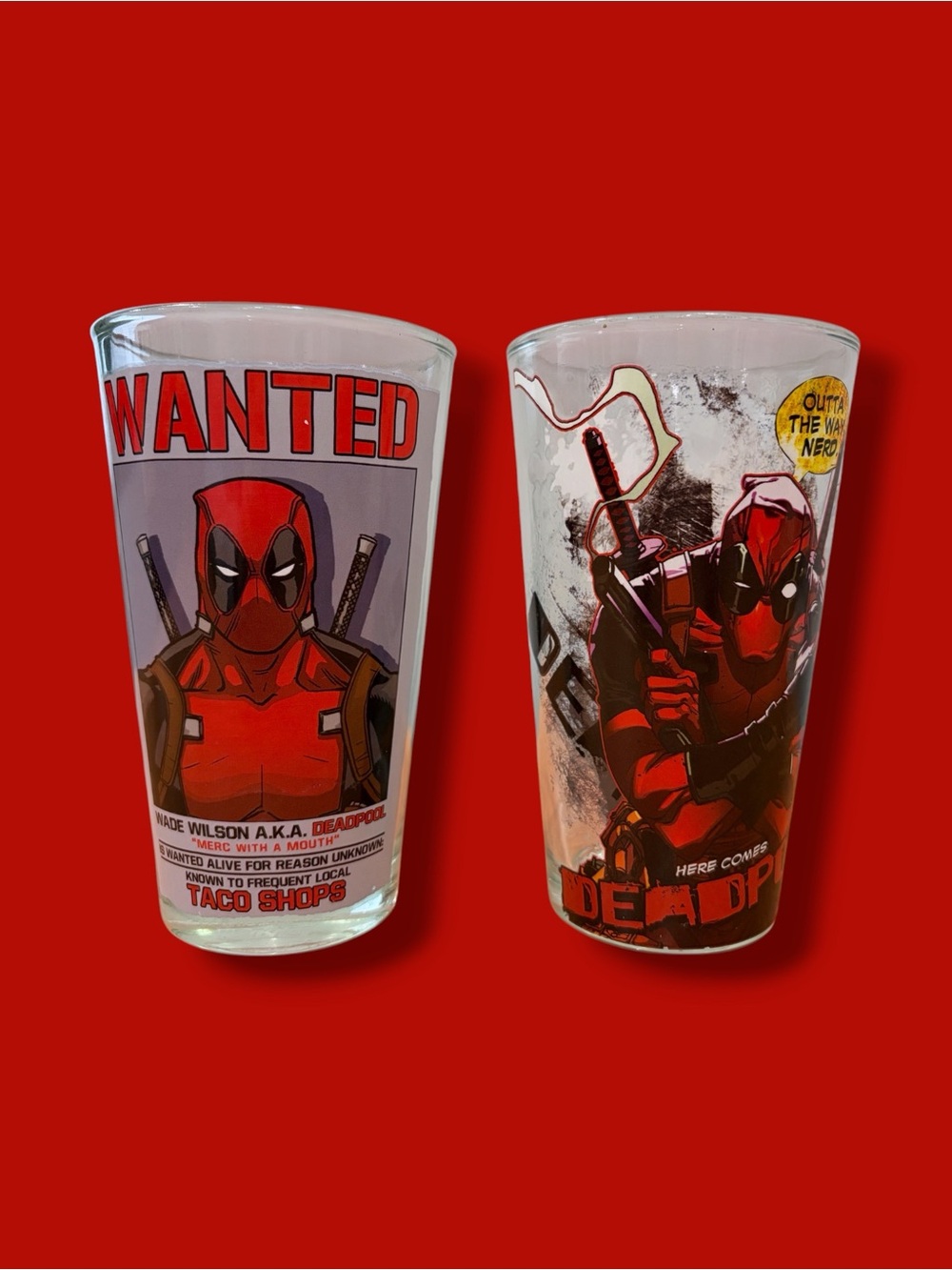 Deadpool Comic Pint Glasses - Set of 2
